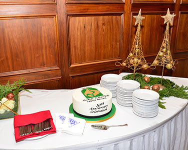 Photo of a table at a society event Photo of a table at a society event